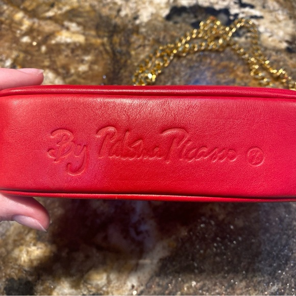 Vintage Paloma Picasso Scarlet Crossbody Bag with Gold Accent - Picture 3 of 10